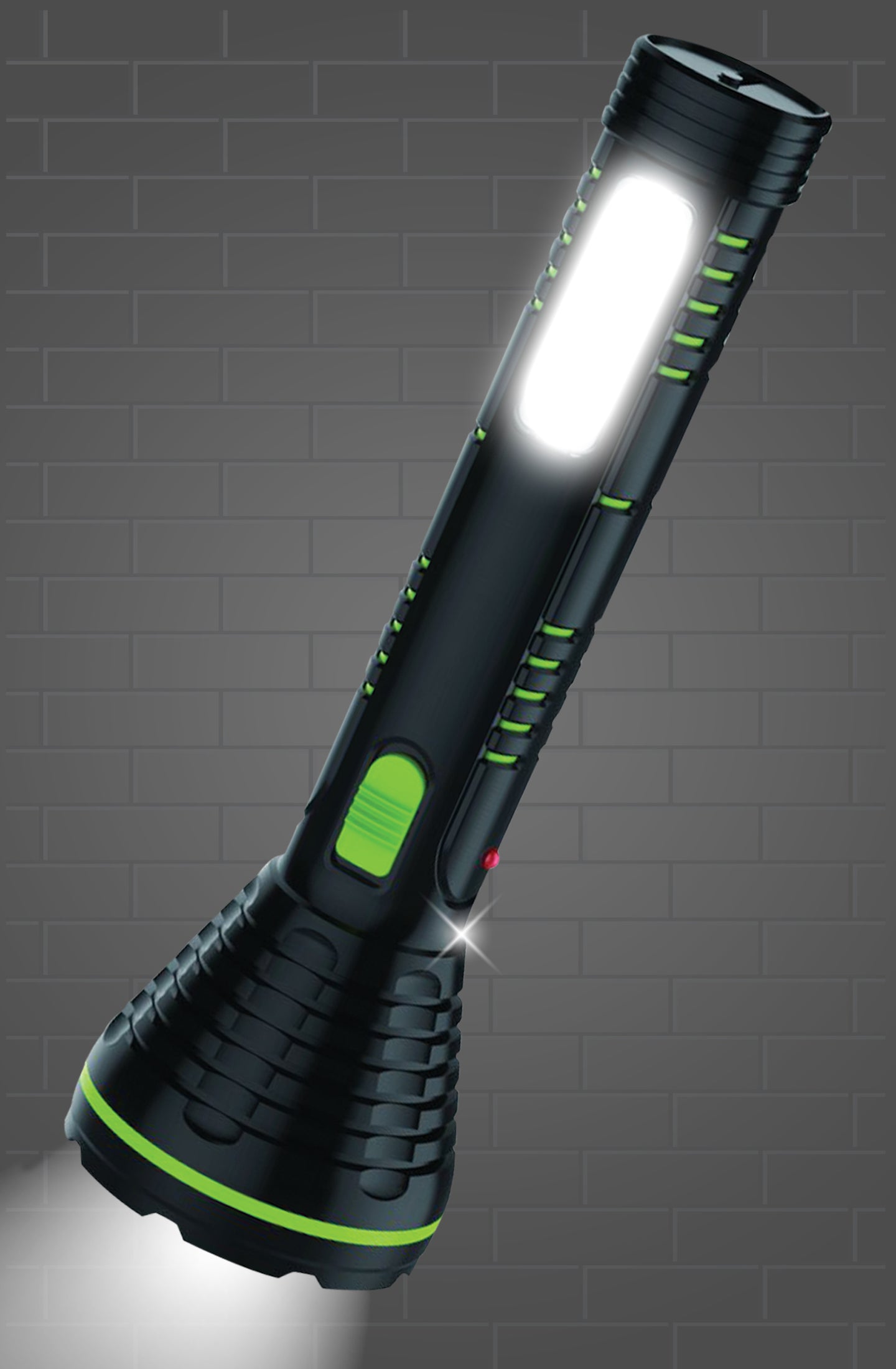 Pick Ur Needs Dual Power 2 in 1 Led 20 Watt Rechargeable Torch Light Long Range with Dual Battery Backup